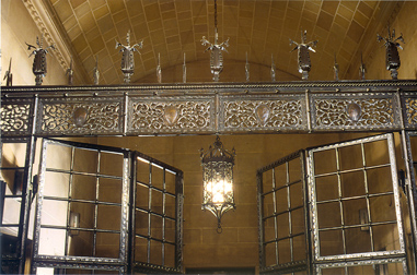 Entrance gate, designed by metalworker Samuel Yellin, graces the first floor of the Main building. 