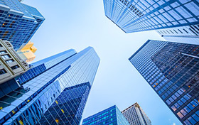 Nonbank Financial Institions Looking skyward toward the tops of glass skyscrapers