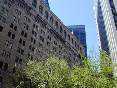 The building facade.