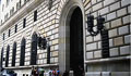 The 33 Liberty Street entrance of the New York Fed building, where approximately 40,000 members of the public tour the Bank's FedWorks exhibit each year.