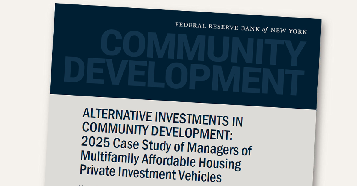 Alternative Investments in Community Development: 2025 Case Study of Managers of Multifamily Affordable Housing Private Investment Vehicles