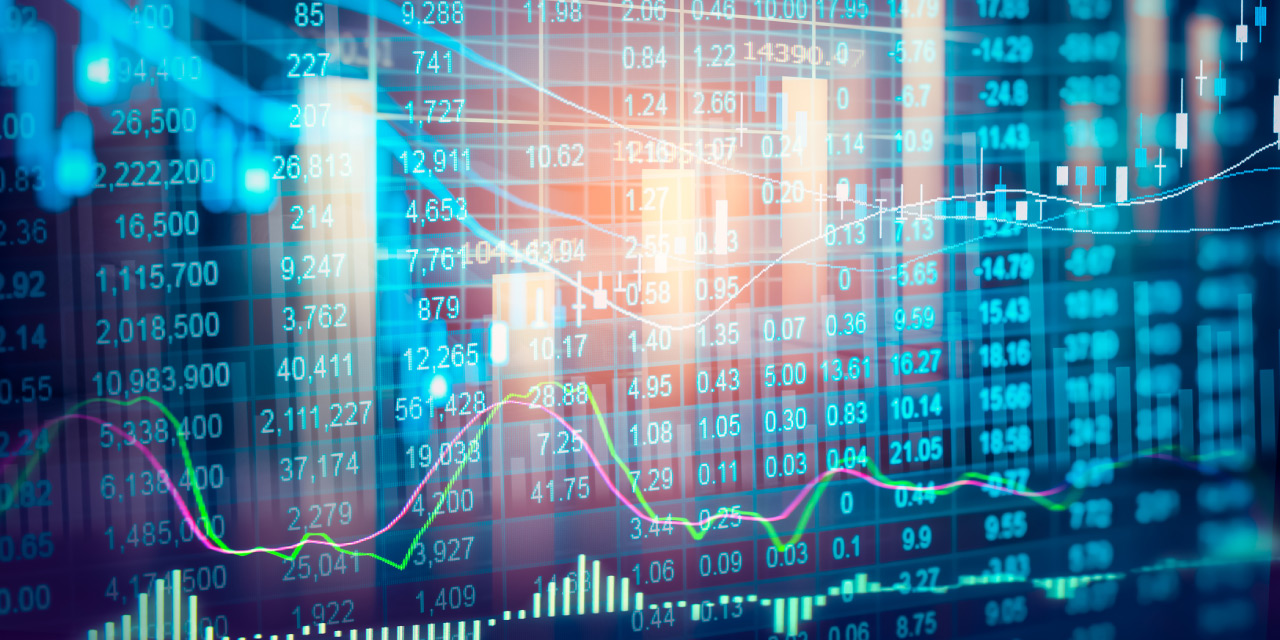 A collage of numbers in cells in blue as well as line, bar, and other graphs in green, pink, and white. A collage of numbers in cells in blue as well as line, bar, and other graphs in green, pink, and white.