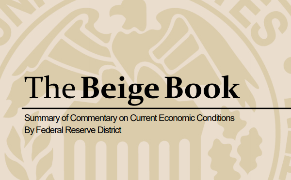 Beige Book Report Cover Overlayed on Federal Reserve Seal 