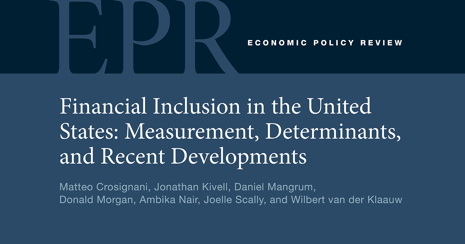 Financial Inclusion in the United States: Measurement, Determinants ...