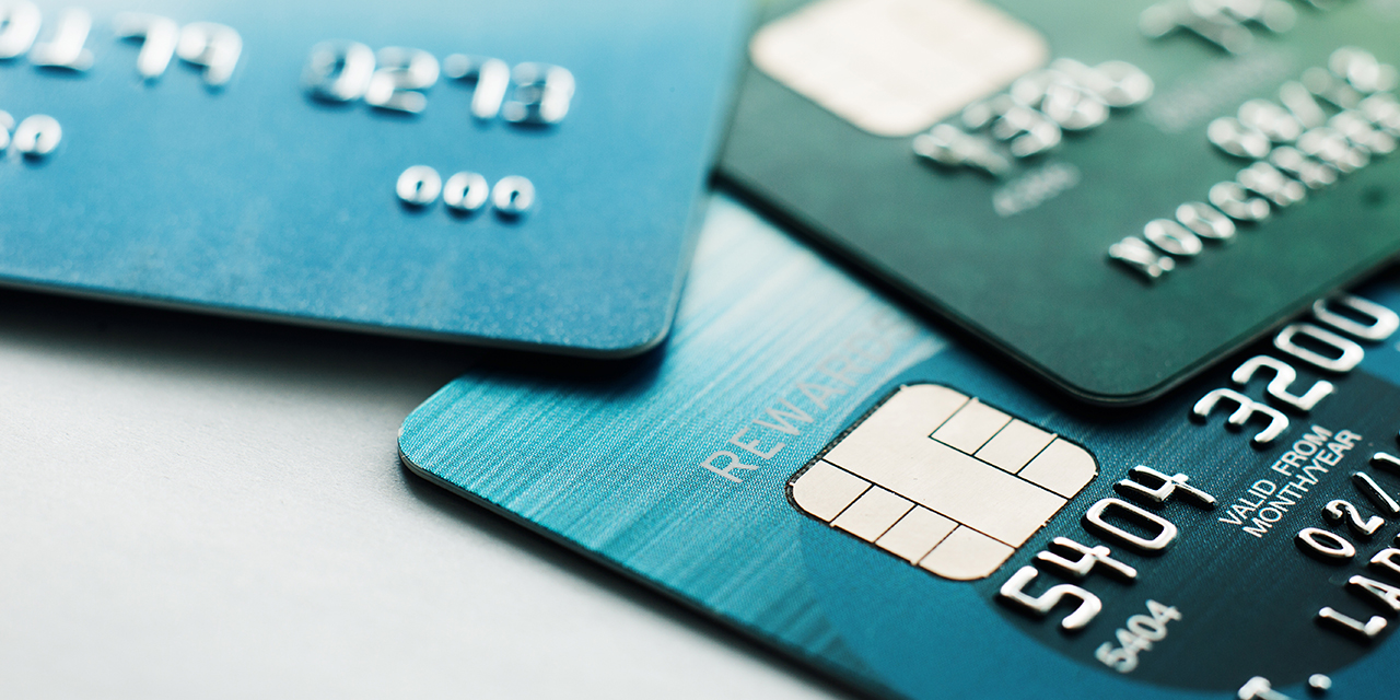 Selective focus credit card payment with close up shot.